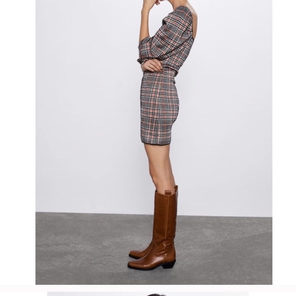 NWT ZARA Plaid Knit Dress M Blogger’s Fav - Picture 6 of 11